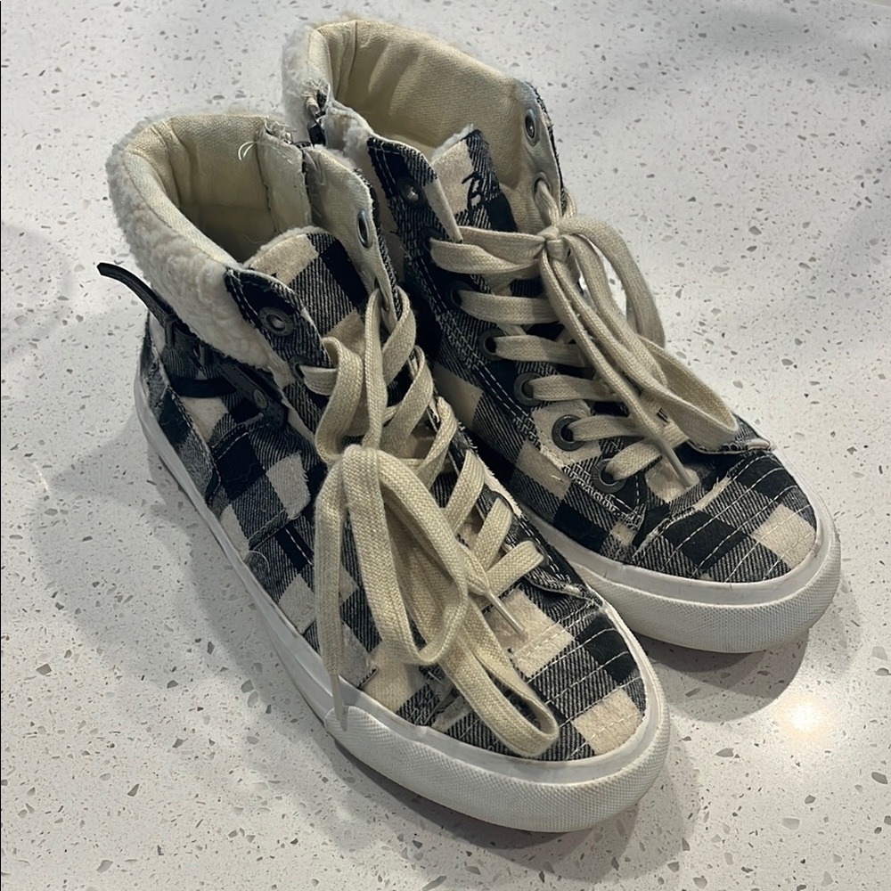 Blowfish Plaid High-Top Sneakers
